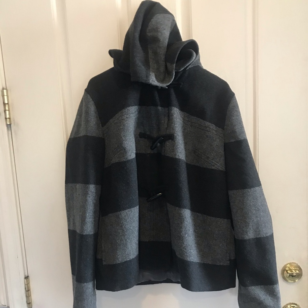 Old Navy Black/Gray Hooded Coat